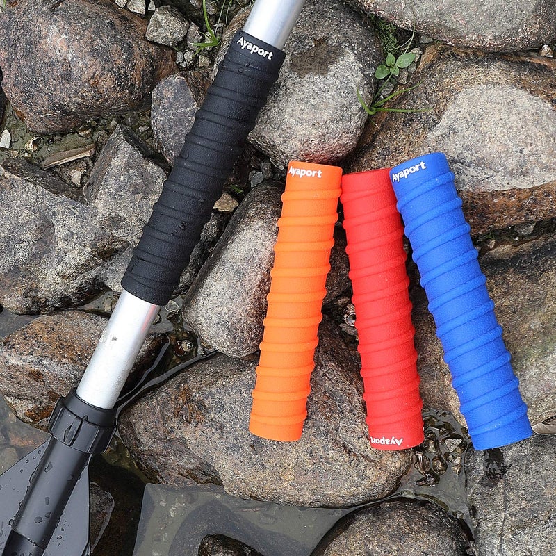 Ayaport Kayak Paddle Grips Non-Slip Silicone Wraps Blister Prevention Kayaking Accessories for Take-Apart Paddles (Blue) - Image 2